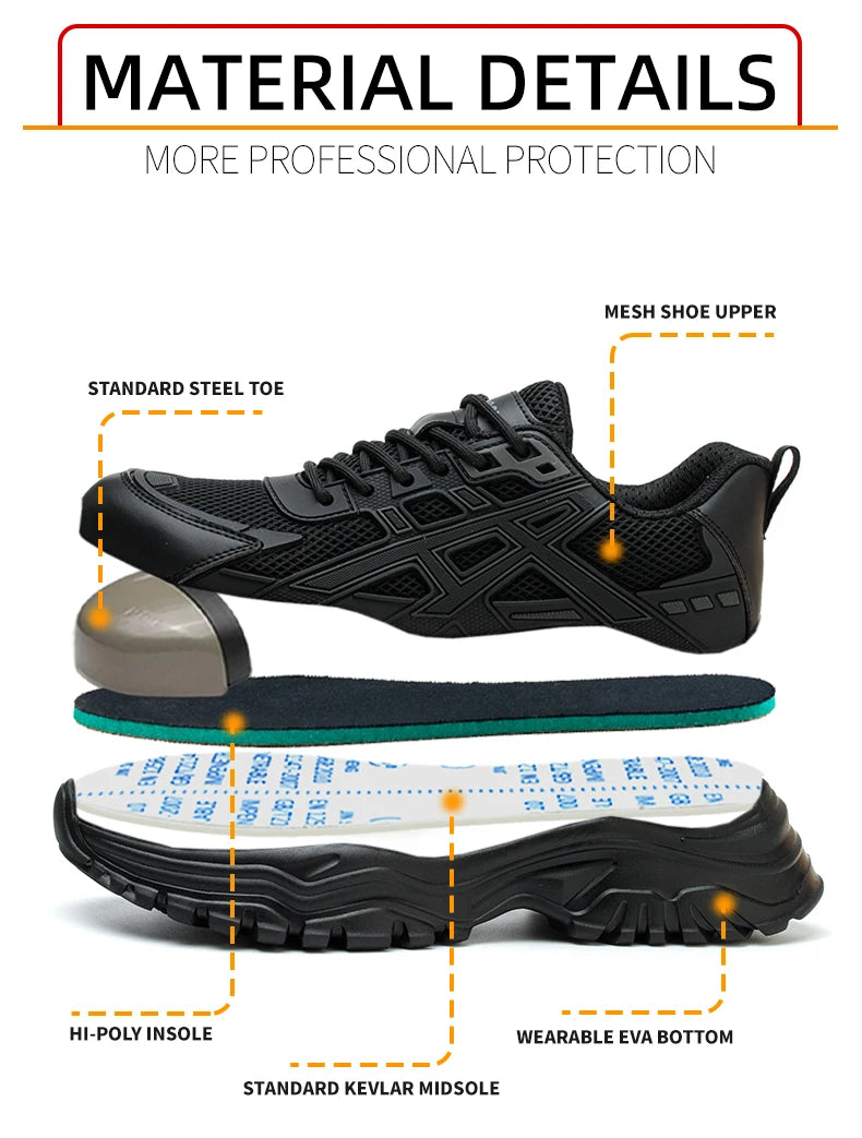 Chaussures de sécurité discrètes, police en civil, embout acier
