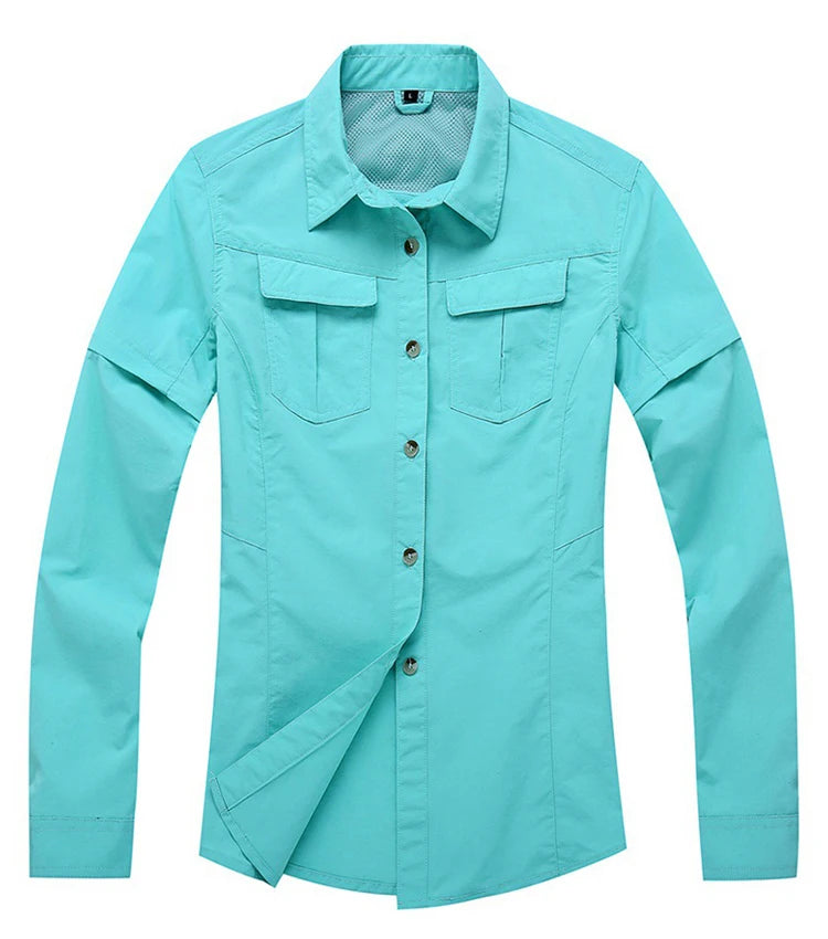 Chemise Randonnée Femme TRVLWEGO – Manches Amovibles UPF50+ Séchage Rapide Anti-Moustiques