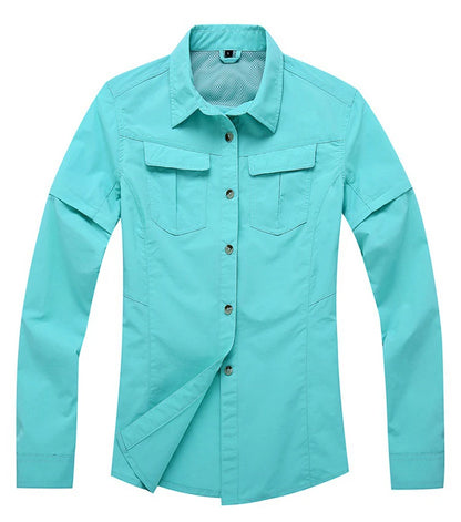 Chemise Randonnée Femme TRVLWEGO – Manches Amovibles UPF50+ Séchage Rapide Anti-Moustiques