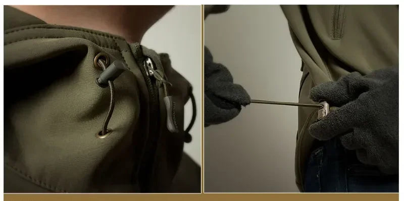 Veste Tactique Homme Softshell Techwear Coupe-Vent | Imperméable | Respirante | Polaire Intérieure | Capuche | 4 Saisons - BLACKBEARD OUTDOOR INDUSTRIES