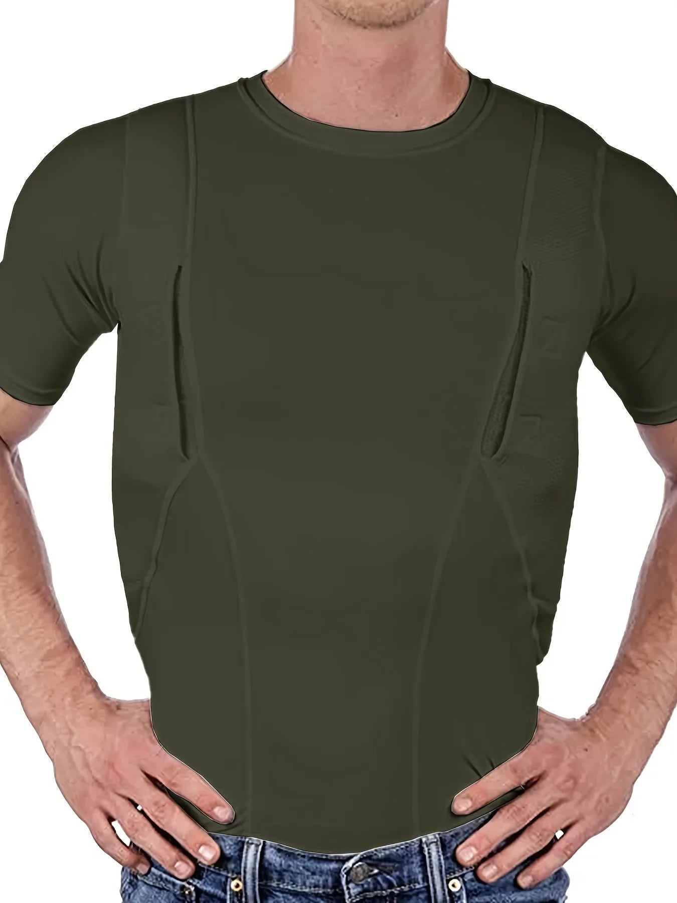 T-Shirt Holster Dissimulé Homme – Port Concealed Carry | Séchage Rapide | 6 Coloris | S à 5XL - BLACKBEARD OUTDOOR INDUSTRIES