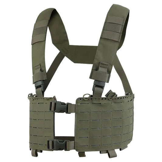 Chest Rig Tactique Cordura Alpha – Système MOLLE, Design Split, Airsoft Chasse Militaire