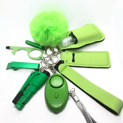 Kit porte-clés de sécurité femme 10 pièces avec dragonne