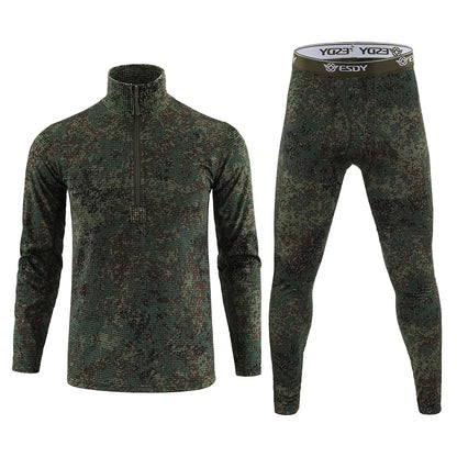 Ensemble Sous-Vêtement Thermique Homme – Polaire Compressif Séchage Rapide Style Militaire