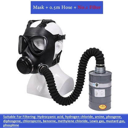 Masque à Gaz Intégral – Caoutchouc Naturel, Cartouche RD40, Certifié CE