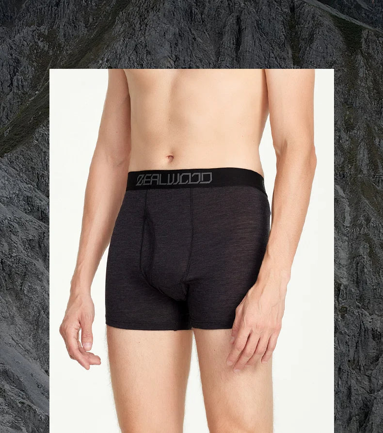 Boxers en Laine Merino et Tencel ZEALWOOD pour Hommes - Sous-vêtements Respirants et Antibactériens, Séchage Rapide, Confort Ultime BLACKBEARD OUTDOOR INDUSTRIES