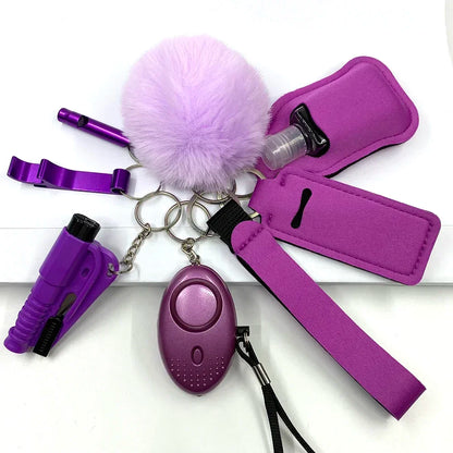 Kit Porte-Clés Défense Personnelle Femme – Alarme Sonore, Bouteille de Voyage, 20 Coloris