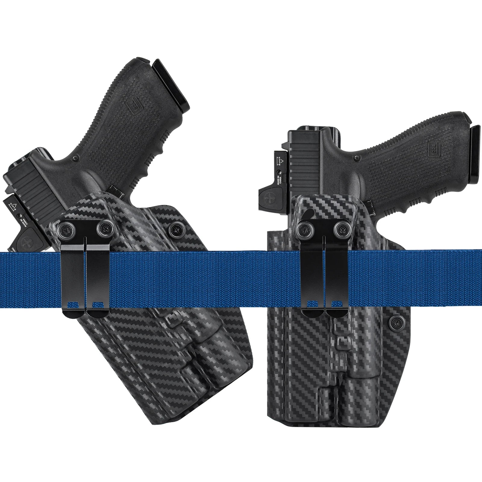Holster IWB Kydex Glock 19 19X 23 25 32 44 45 + Olight Baldr Pro R – Port Dissimulé Ceinture, Rétention Réglable | Droitier & Gaucher - BLACKBEARD OUTDOOR INDUSTRIES