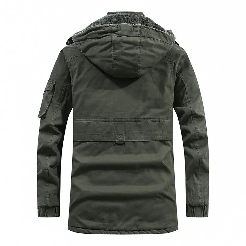Long Parka Homme Hiver — Capuche Amovible, Garnissage Coton Soyeux, Multi-Poches | S à 4XL (Taille Asiatique) - BLACKBEARD OUTDOOR INDUSTRIES