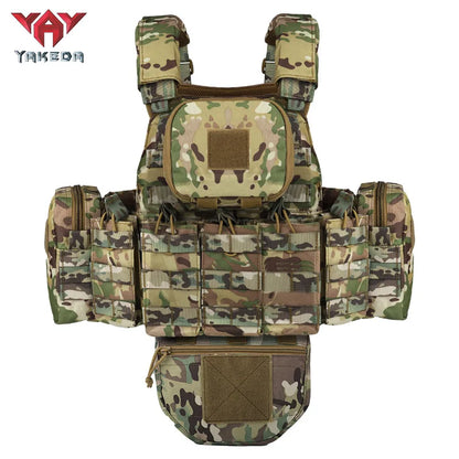 Gilet tactique YAKEDA modulable avec 5 pochettes