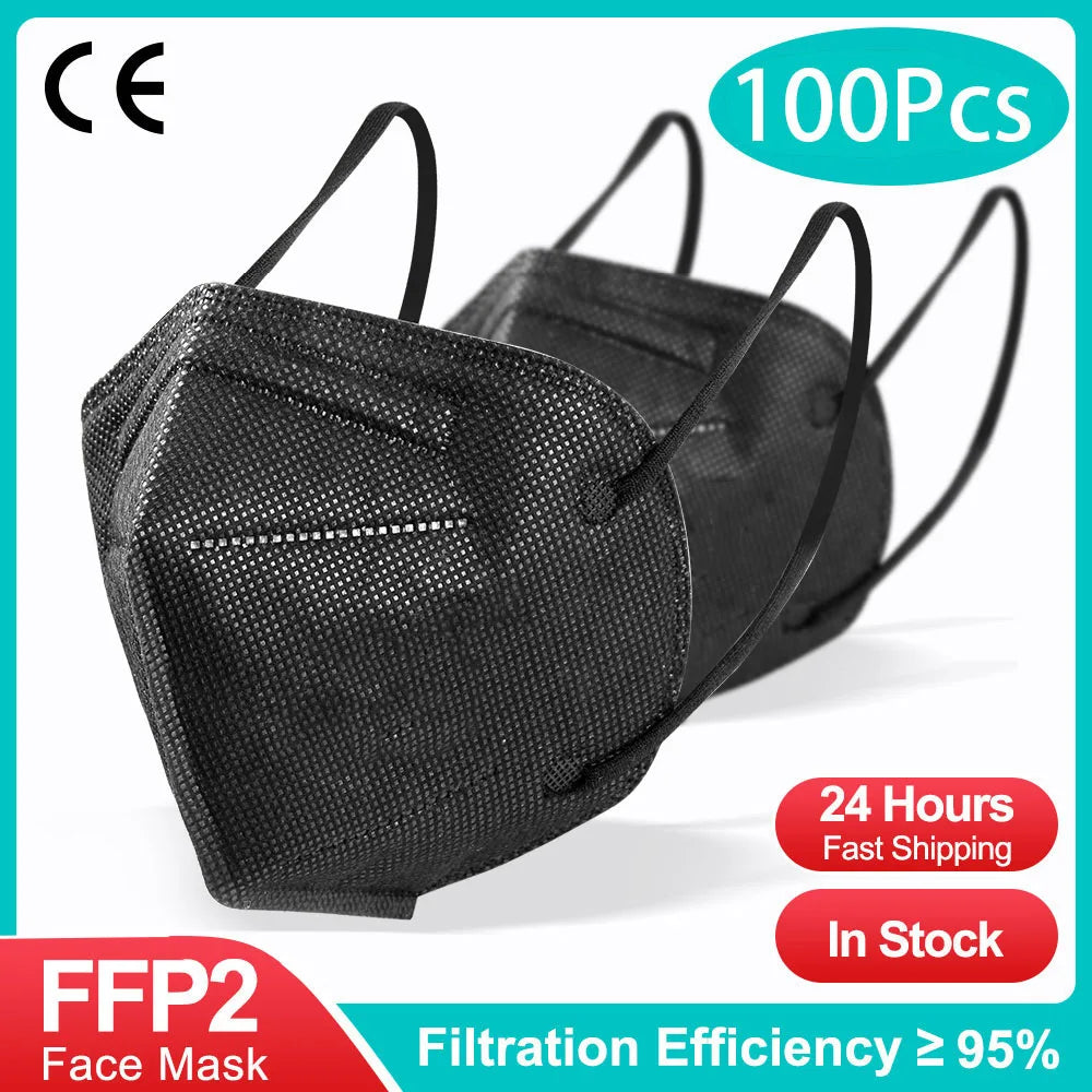 Masques FFP2 KN95 - 10 à 200 Pièces - Homologuées avec 5 Couches - BLACKBEARD OUTDOOR INDUSTRIES