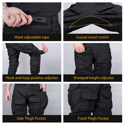IDOGEAR G3 Combat Pants avec Genouillères Intégrées – Pantalon Tactique Homme Ranger Green / Noir - BLACKBEARD OUTDOOR INDUSTRIES