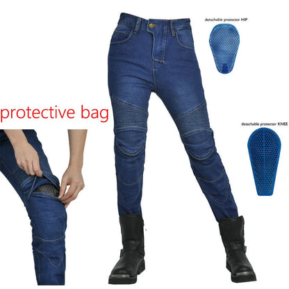 Jean moto tactique femme discret, police en civil