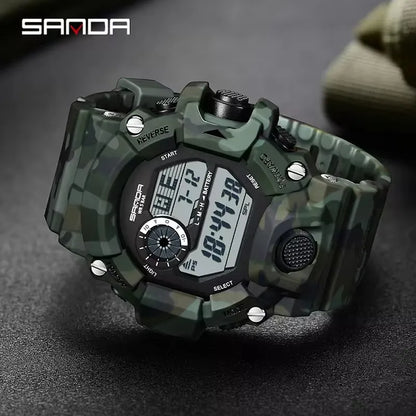 Montre numérique homme SANDA 2183 camouflage sport