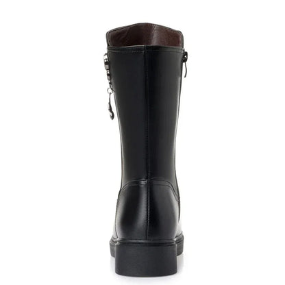 Bottes Neige Femme en Cuir – Fourrées Laine Épaisse | Confort & Chaleur | Tailles 35 à 43 - BLACKBEARD OUTDOOR INDUSTRIES