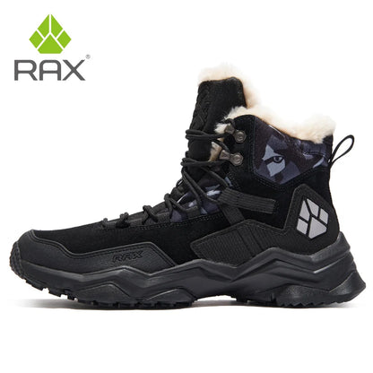 Chaussures Randonnée Montantes Hiver Fourrées Imperméables – Cuir Véritable Semelle Caoutchouc – Unisexe – 39 à 46