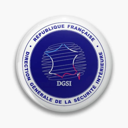 Pin's rond thème DGSI, 32 à 75 mm, pour sac, veste ou casquette