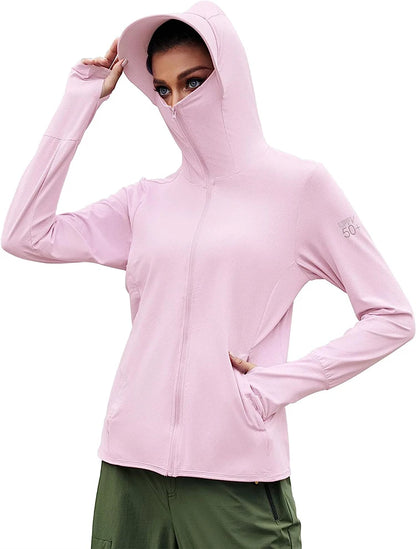 Veste Cyclisme Femme UPF 50+ – Hoodie Anti-UV Manches Longues avec Poches | TRVLWEGO