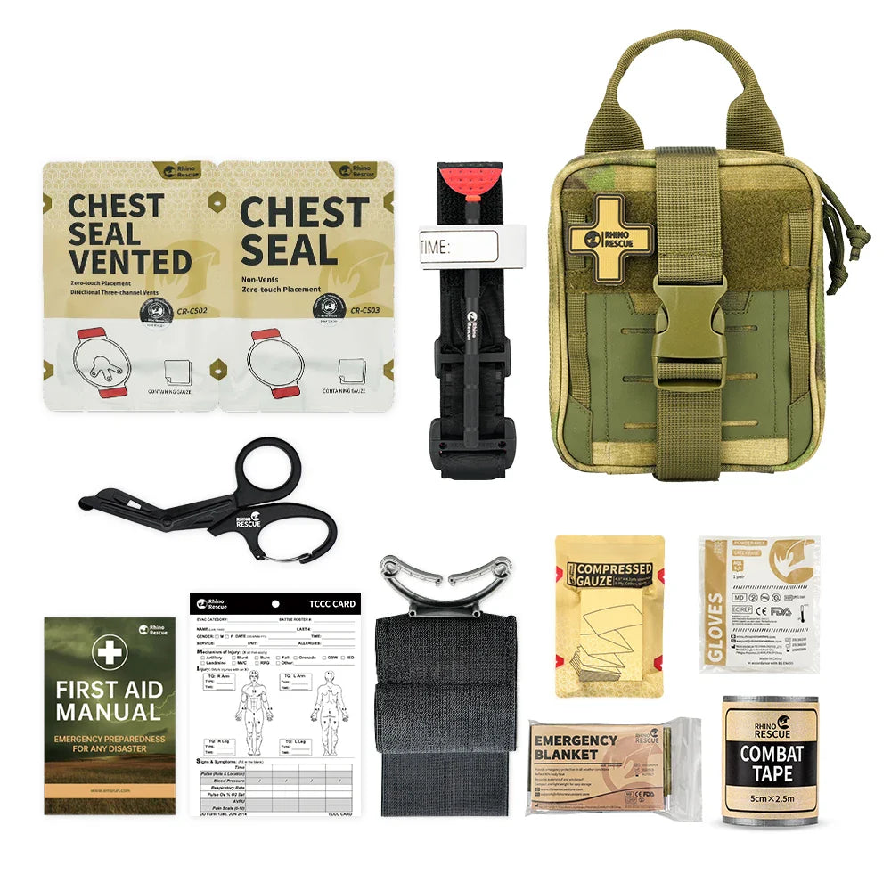 Trousse de Premiers Secours Rhino Rescue EDC – Kit de Survie Trauma Tactique avec Pochette MOLLE - BLACKBEARD OUTDOOR INDUSTRIES