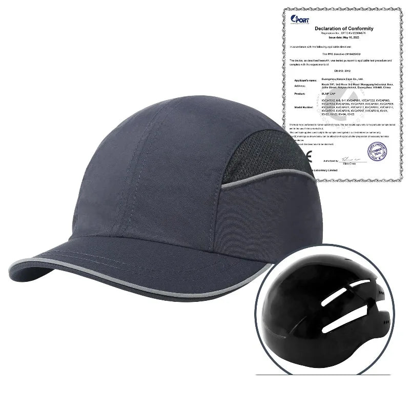 Casquette de Sécurité Baseball EN812 – Protection Antistatique FR/ESD, Légère, pour Électriciens et Travailleurs Industriels