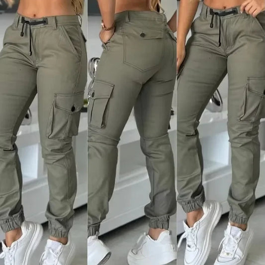 Pantalon Cargo Militaire Femme Multi-Poches – Coupe Slim, Vert Armée - BLACKBEARD OUTDOOR INDUSTRIES