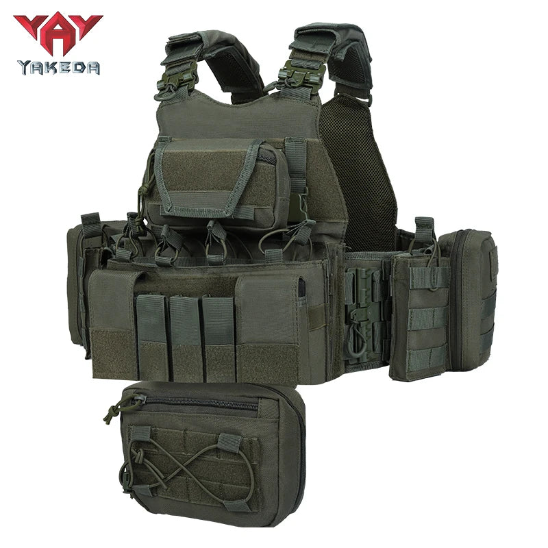 Gilet porte-plaques Yakeda MOLLE 1000D pour militaire et police