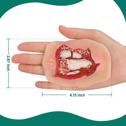 Modèle de Plaie Fracture Ouverte Jambe – Silicone Adhésif Trauma Moulage EMT