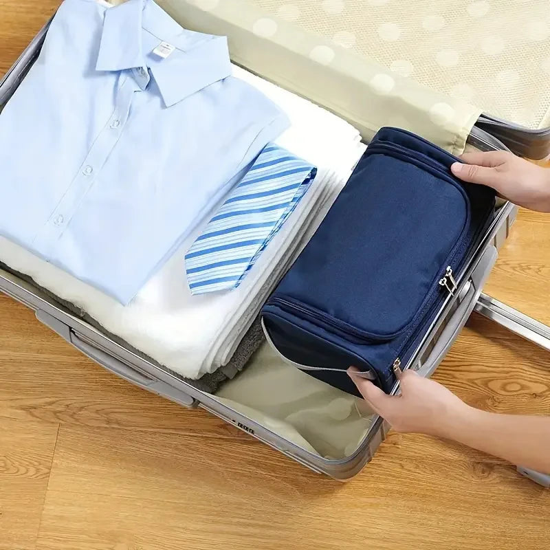 Trousse de Toilette en Cuir PU ou Toile – Grande Capacité & Accroche Murale | Unisexe, Idéale pour les Voyages - BLACKBEARD OUTDOOR INDUSTRIES