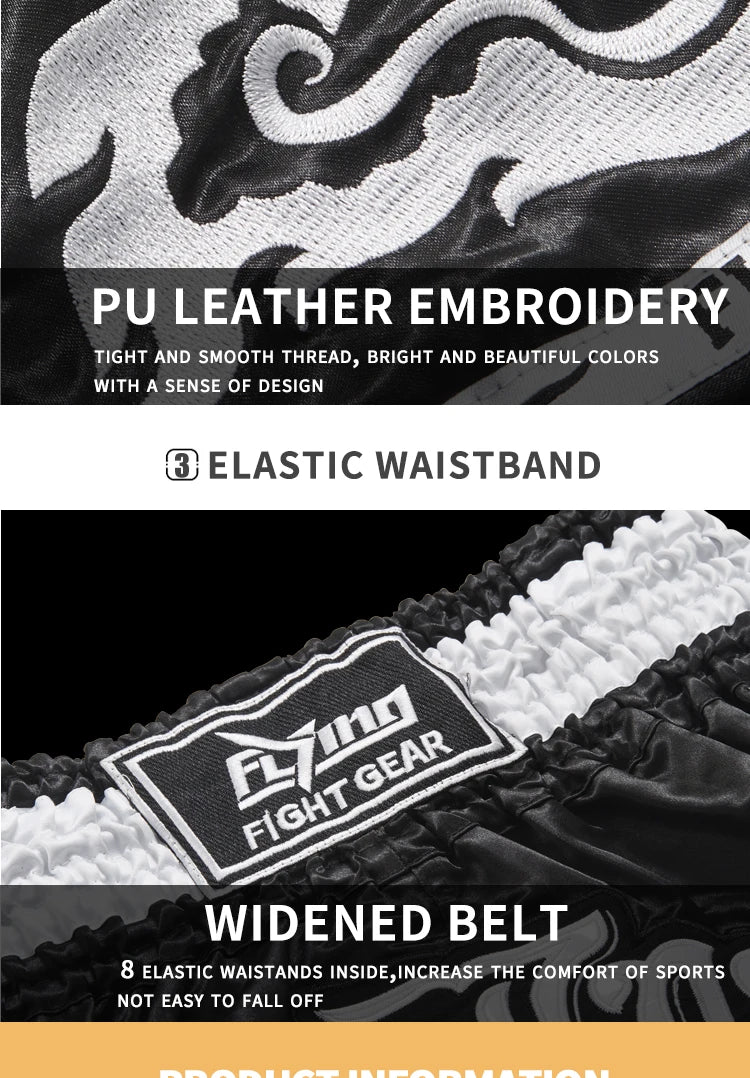 Shorts de Muay Thai et Boxe – Pour Hommes, Femmes, Enfants et Adolescents, Kickboxing, MMA, Sanda, Grappling, BJJ – Pantalons de Sport - BLACKBEARD OUTDOOR INDUSTRIES