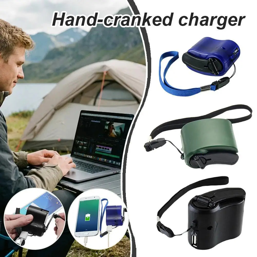 Chargeur USB à manivelle avec éclairage de secours