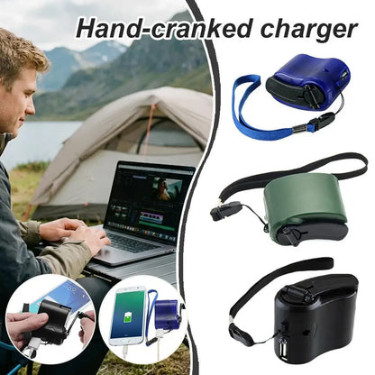 Chargeur USB à manivelle avec éclairage de secours