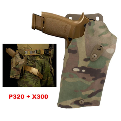 Holster Cuisse Tactique GB-79 SIG Sauer P320 + X300 – Système QLS, Sangle Cuisse, Droitier | Noir, Ranger Green, Coyote, Multicam - BLACKBEARD OUTDOOR INDUSTRIES