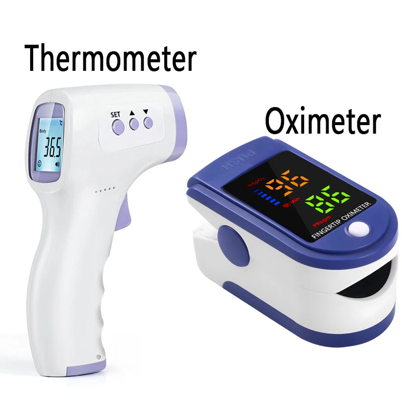 Thermomètre Infrarouge Sans Contact & Oxymètre de Pouls – Mesure Rapide Corps & Surface