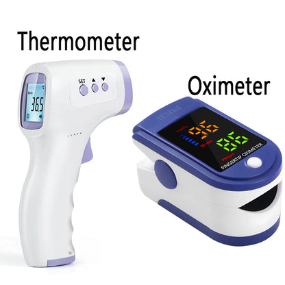 Thermomètre Infrarouge Sans Contact & Oxymètre de Pouls – Mesure Rapide Corps & Surface