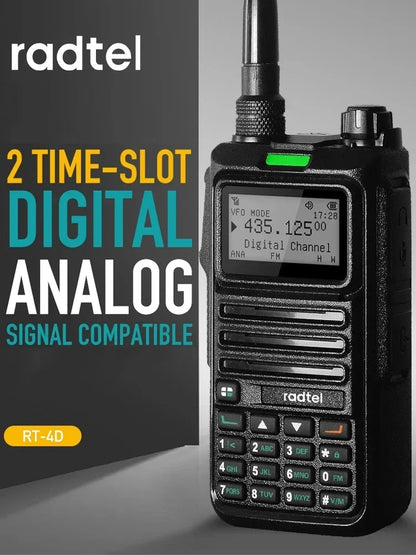 Radio Talkie-Walkie Numérique Radtel RT-4D – DMR/Analogique Dual Mode, IP68, 1024 Canaux, Portée 5 km, VHF/UHF, Chiffrement AES-256