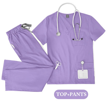 Ensemble Scrubs Médical Unisexe — Haut Manches Courtes & Pantalon Infirmier - BLACKBEARD OUTDOOR INDUSTRIES