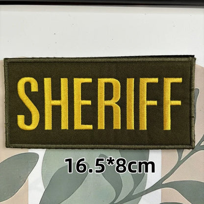 Patches Brodés US Security & Sheriff – Identification Tactique Hook & Loop Morale Badge