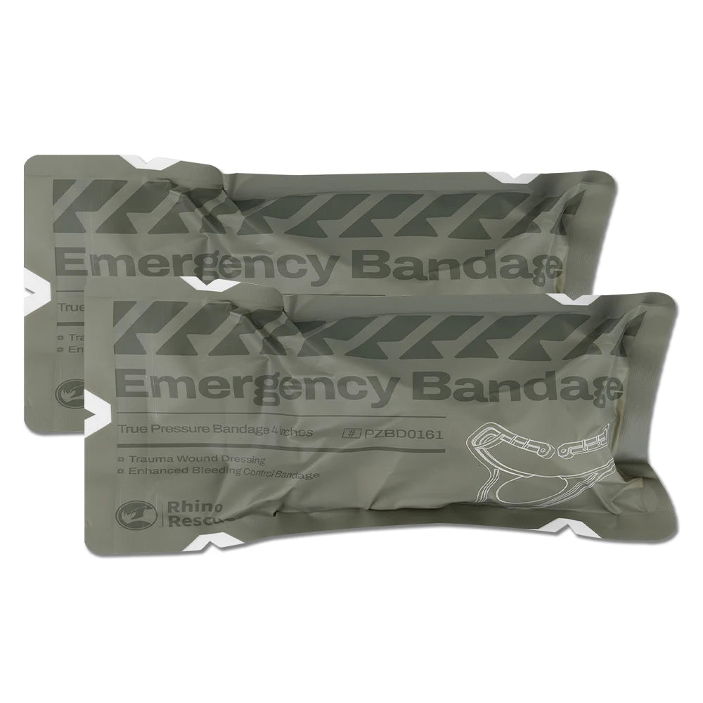 RHINO RESCUE Bande de Compression d'Urgence – 4" ou 6", Contrôle Hémorragie IFAK