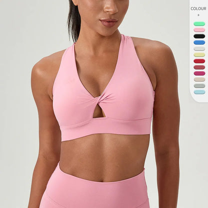 Brassière de Sport Femme – Agrafes Dos, Coussinet Amovible, Séchage Rapide, Anti-Chocs Yoga