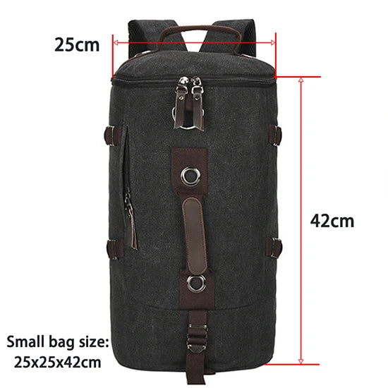 Sac à dos homme en toile et cuir – Voyage et ordinateur