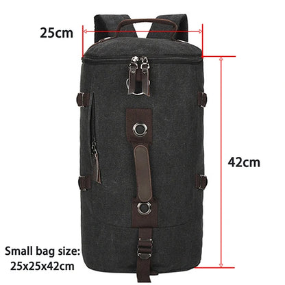 Sac à dos homme en toile et cuir – Voyage et ordinateur