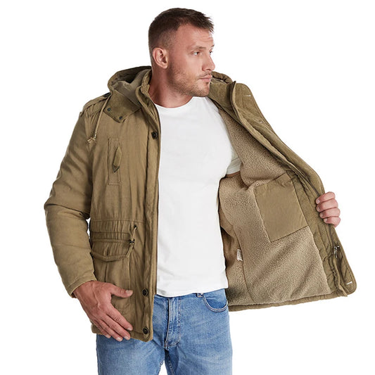 Veste d’Hiver Chaude Homme – DIMUSI Veste Tactique Épaissie | Polaire Doublée | Multi-poches | Coupe-Vent | Capuche | Mode & Outdoor - BLACKBEARD OUTDOOR INDUSTRIES