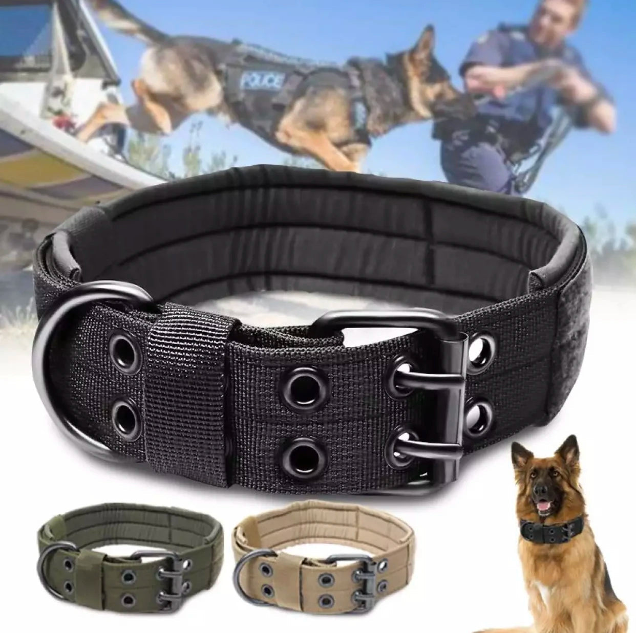 Collier Tactique Réglable pour Chien – Militaire, Entraînement & Sécurité | Nylon Résistant Ma boutique
