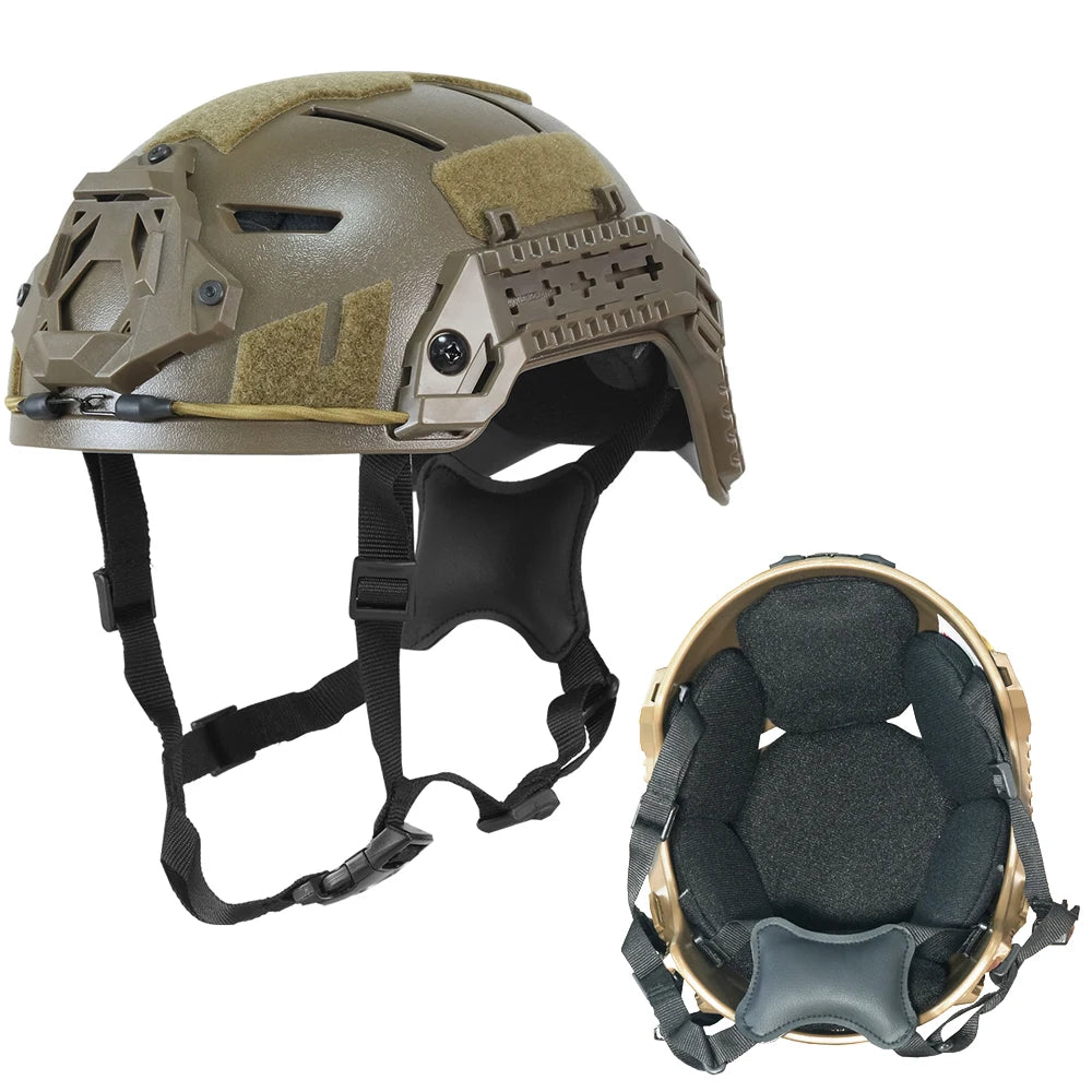 Casque tactique airsoft haute coupe avec rails, 50–55 cm