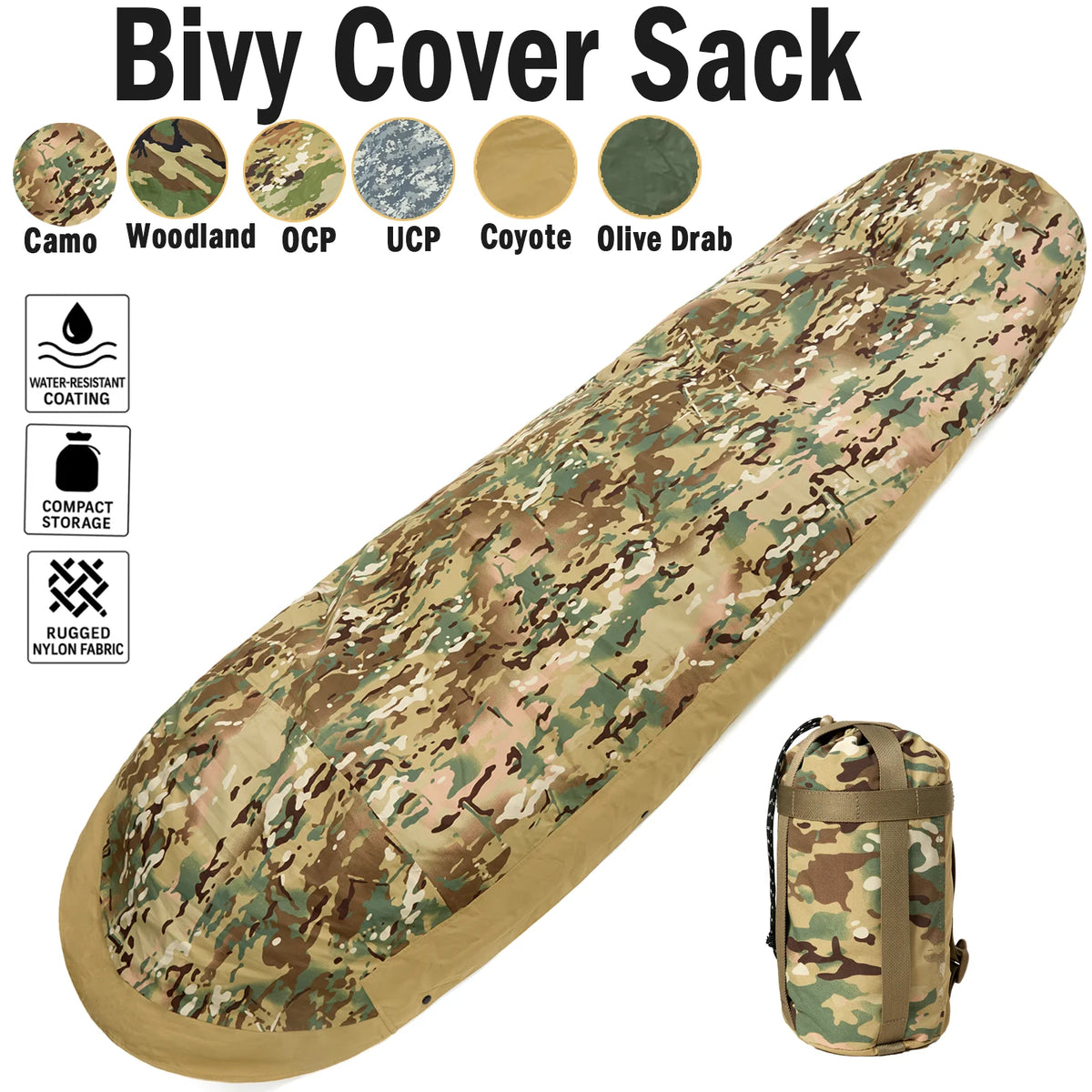 Housse de bivouac en nylon 220 × 90 cm – Sur-sac de couchage
