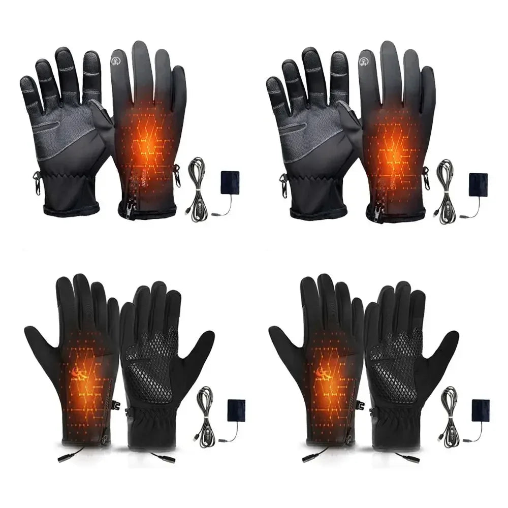 Gants chauffants USB tactiles, coupe-vent et ajustables