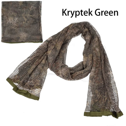 Chèche Tactique Camouflage Filet 190x90cm – Coton/Nylon, Multifonction | Airsoft, Chasse, Randonnée