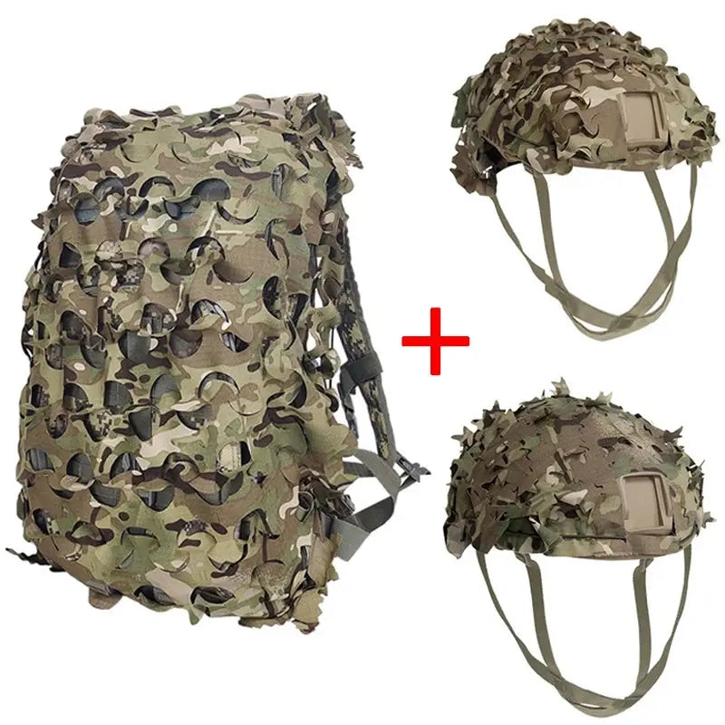 Kit Camouflage 3D Laser Cut – Couvre-Sac à Dos & Couvre-Casque Tactique Ma boutique