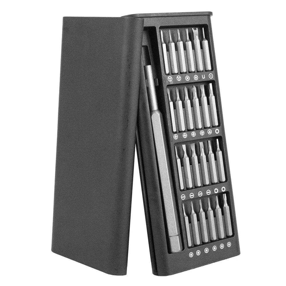 Suli Set de Tournevis de Précision Magnétique 25 en 1 / 63 en 1 – Kit Mini Outils Professionnel pour Réparation Téléphone, PC, Bricolage, avec Embouts Torx, Hex, et Plus - BLACKBEARD OUTDOOR INDUSTRIES