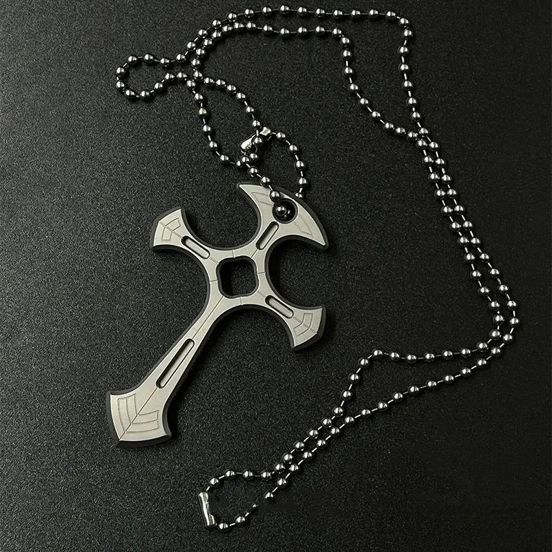 Collier de Protection de Sécurité avec Pendentif Croix - Outil d'Urgence et Défense Personnelle, Portable pour Briser Vitre - BLACKBEARD OUTDOOR INDUSTRIES